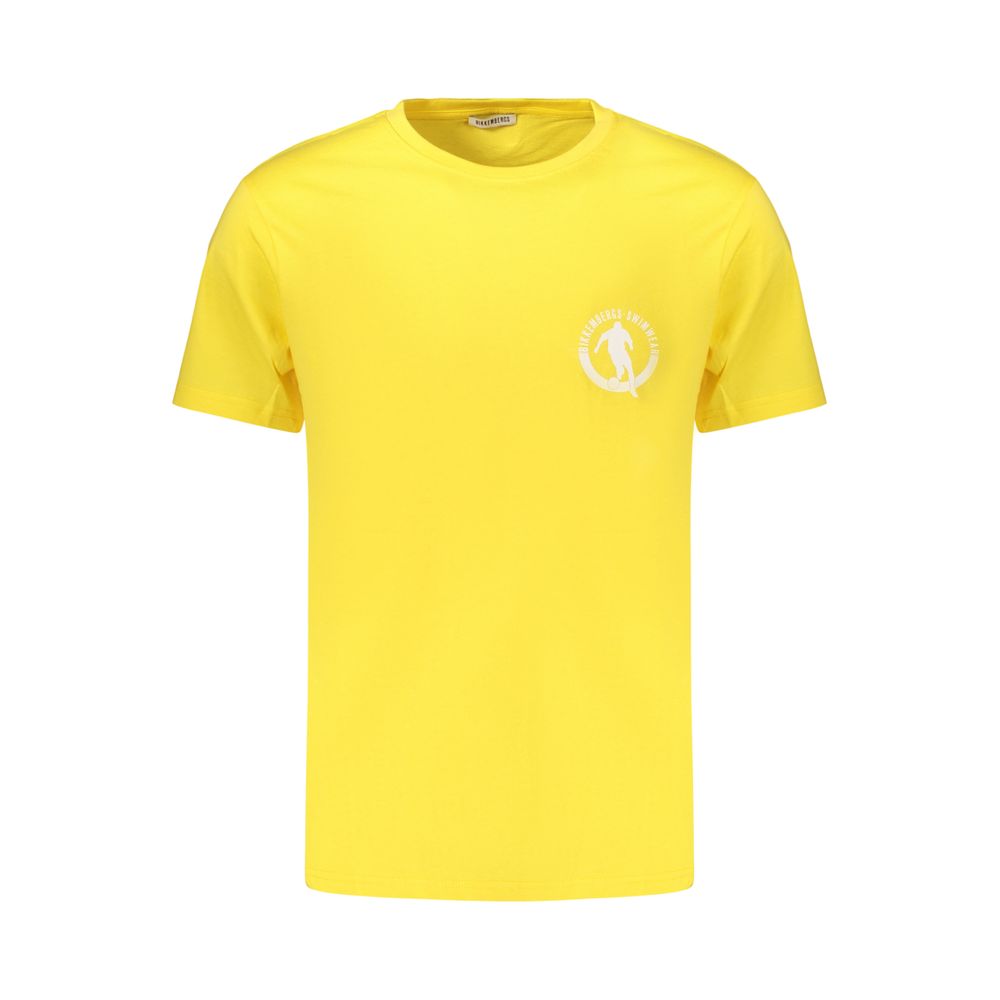Bikkembergs Yellow Cotton Pupino T-Shirt – Bold Sport-Inspired Style
