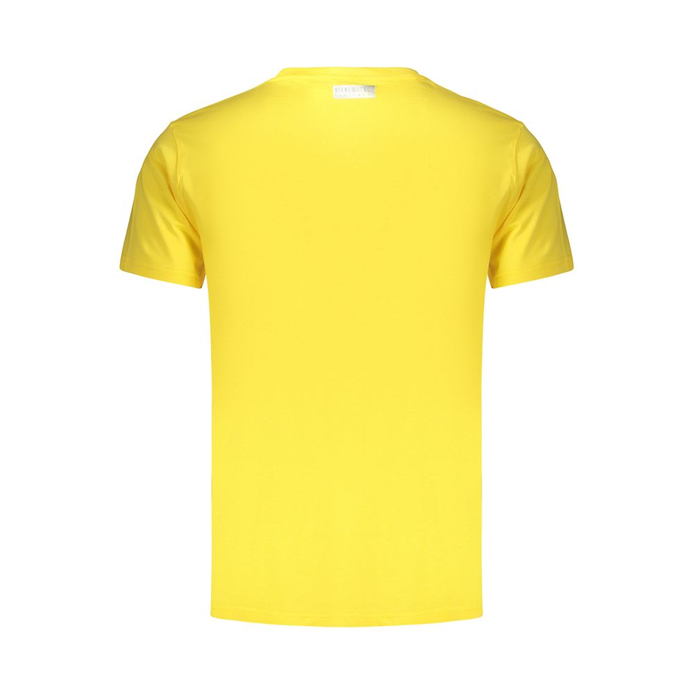Bikkembergs Yellow Cotton Pupino T-Shirt – Bold Sport-Inspired Style