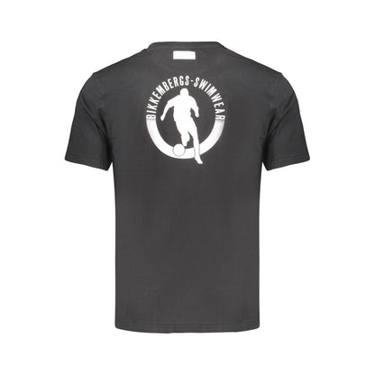 Bikkembergs Black Cotton Pupino T-Shirt with Logo Print