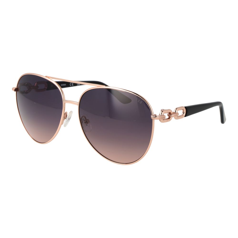 Guess Women's Sunglasses – Rose Gold Aviator Frame, Grey Gradient Lenses