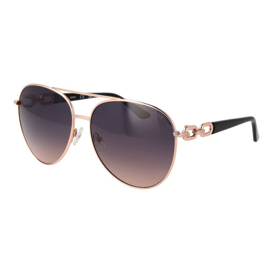 Guess Women's Sunglasses – Rose Gold Aviator Frame, Grey Gradient Lenses