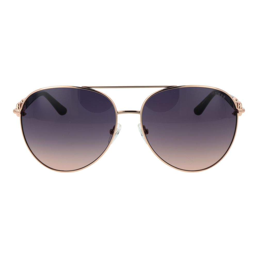 Guess Women's Sunglasses – Rose Gold Aviator Frame, Grey Gradient Lenses