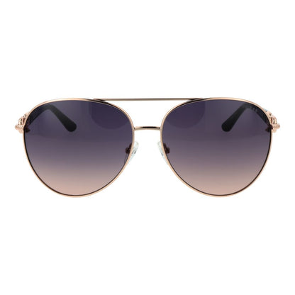 Guess Women's Sunglasses – Rose Gold Aviator Frame, Grey Gradient Lenses