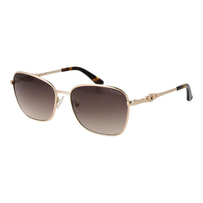 Guess Women’s Sunglasses – Gold Square Frame, Brown Gradient Lenses