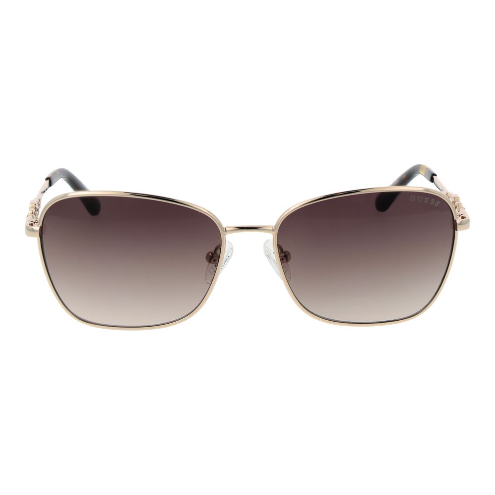 Guess Women’s Sunglasses – Gold Square Frame, Brown Gradient Lenses