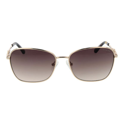 Guess Women’s Sunglasses – Gold Square Frame, Brown Gradient Lenses