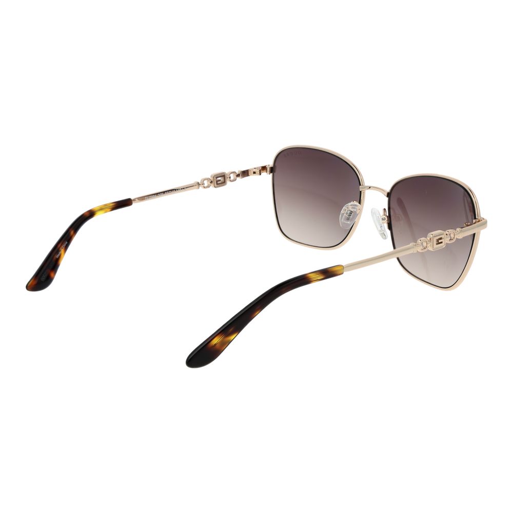 Guess Women’s Sunglasses – Gold Square Frame, Brown Gradient Lenses