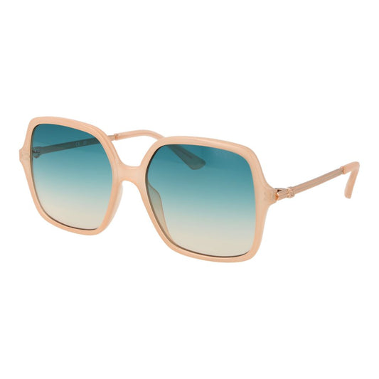 Guess Women’s Sunglasses – Beige Square Frame, Turquoise Gradient Lenses