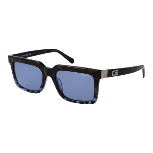 Guess Men’s Sunglasses – Brown Full-Rim Frame, Blue Lenses