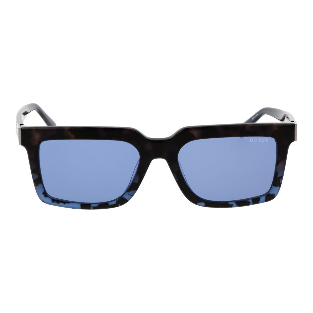 Guess Men’s Sunglasses – Brown Full-Rim Frame, Blue Lenses