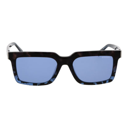 Guess Men’s Sunglasses – Brown Full-Rim Frame, Blue Lenses