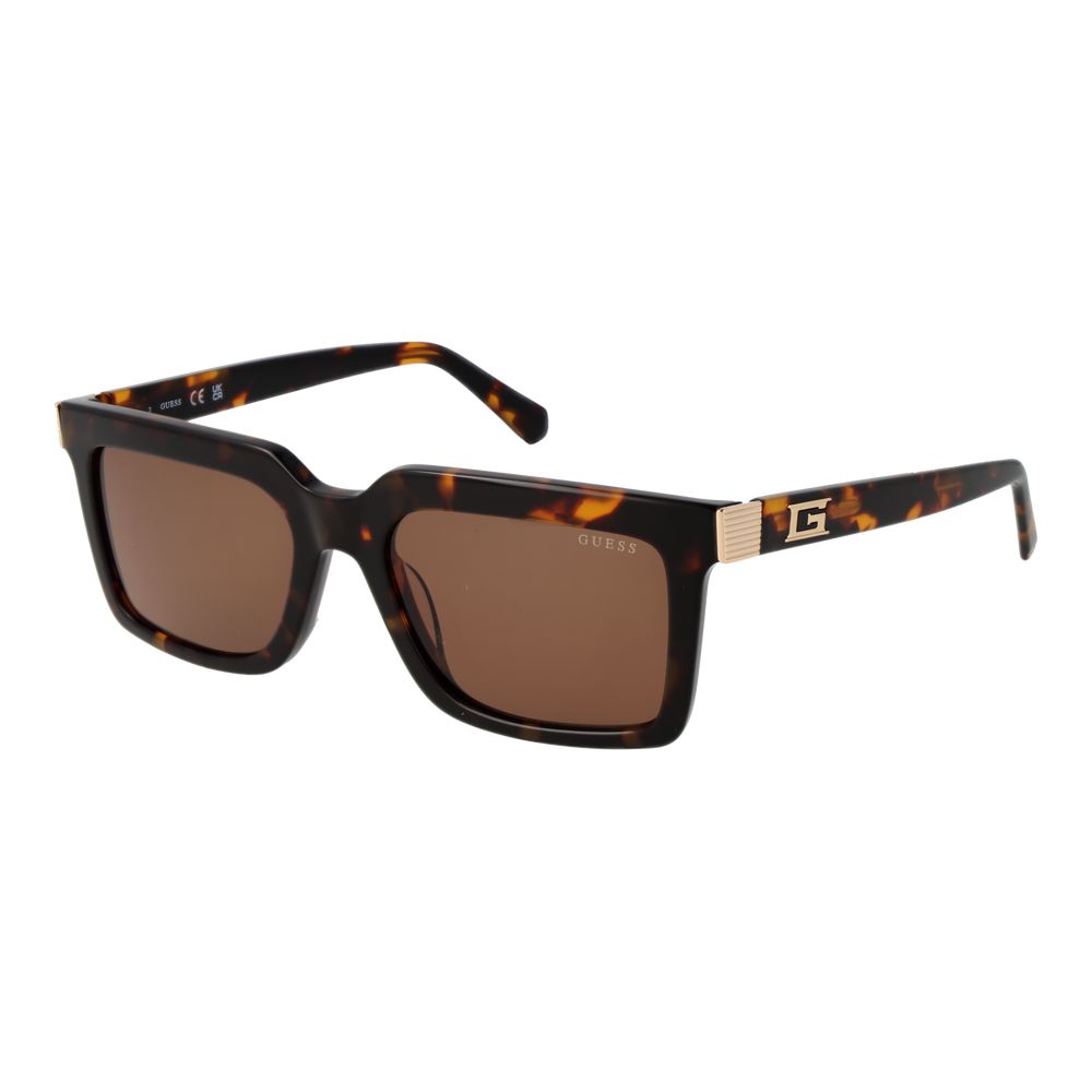 Guess Men’s Sunglasses – Brown Full-Rim Frame, Yellow Lenses