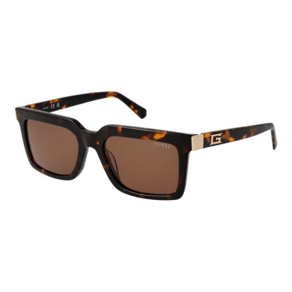 Guess Men’s Sunglasses – Brown Full-Rim Frame, Yellow Lenses