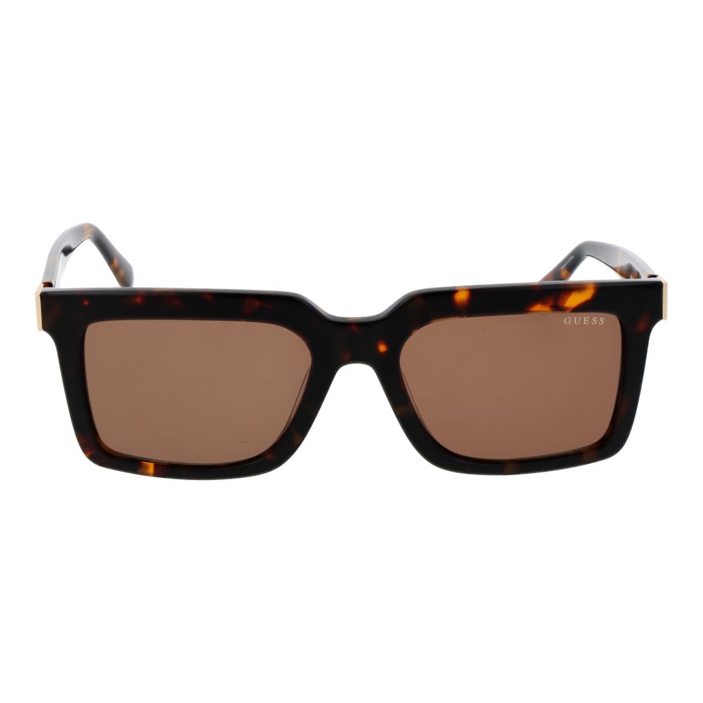 Guess Men’s Sunglasses – Brown Full-Rim Frame, Yellow Lenses