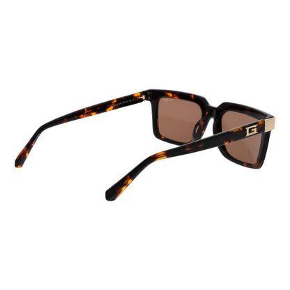 Guess Men’s Sunglasses – Brown Full-Rim Frame, Yellow Lenses