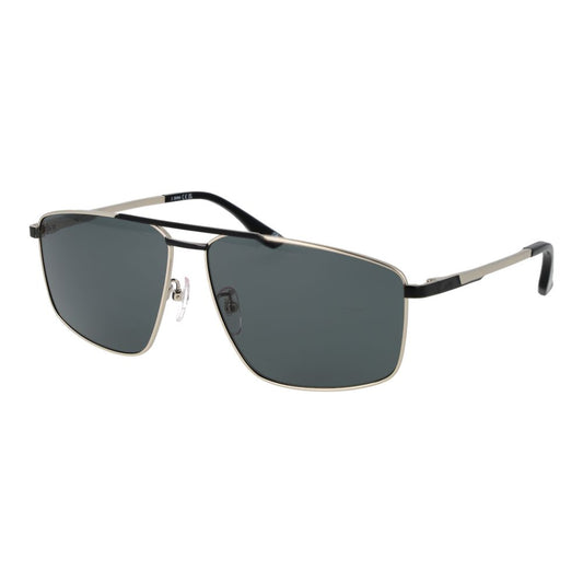 BMW Silver Titanium Sunglasses – Stylish Rectangle Frame, Grey Lenses