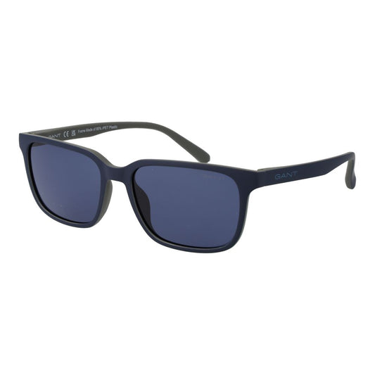 Gant Men’s Blue Sunglasses – Rectangle Plastic Frame, Blue Lenses
