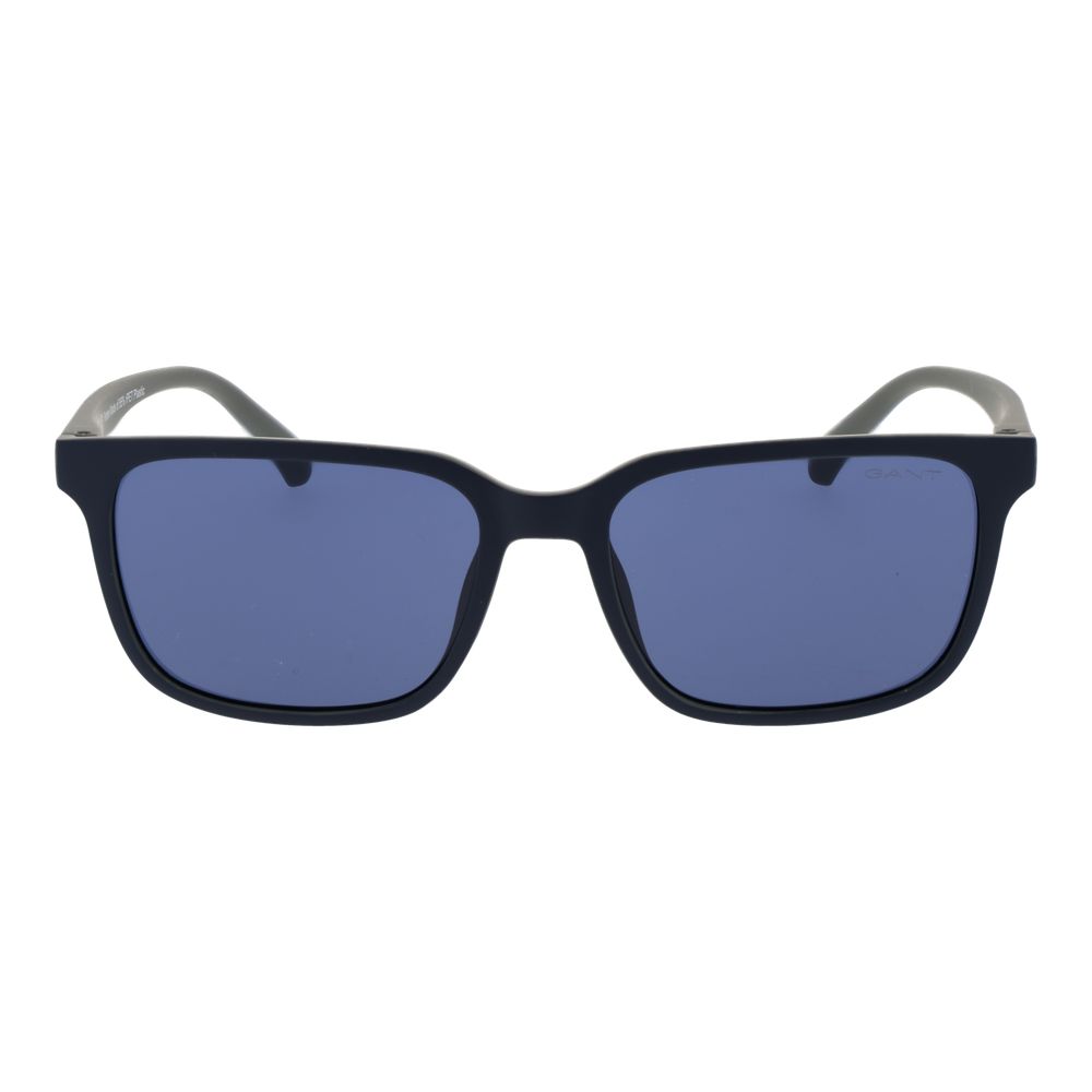 Gant Men’s Blue Sunglasses – Rectangle Plastic Frame, Blue Lenses