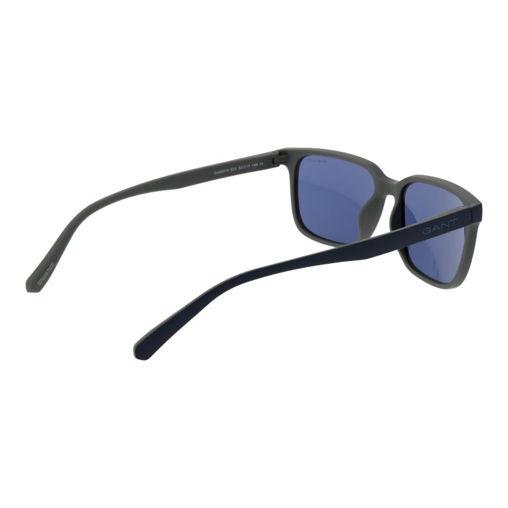 Gant Men’s Blue Sunglasses – Rectangle Plastic Frame, Blue Lenses