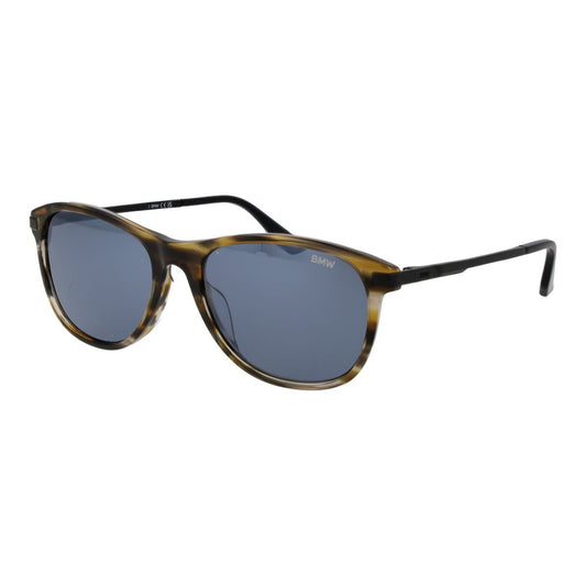 BMW Men’s Sunglasses – Brown Full-Rim Frame, Grey Mirrored Lenses