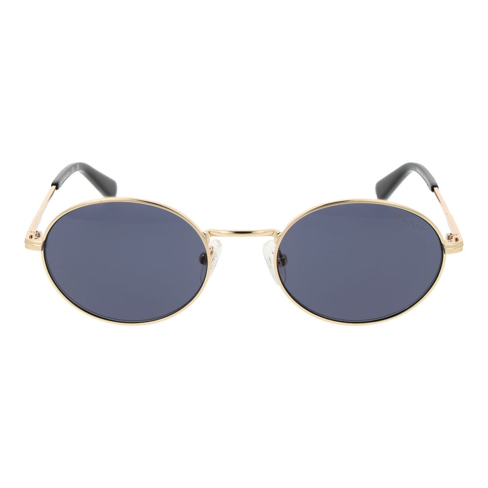 Gant Gold Metal Sunglasses – Unisex Round Frame, Grey Lenses