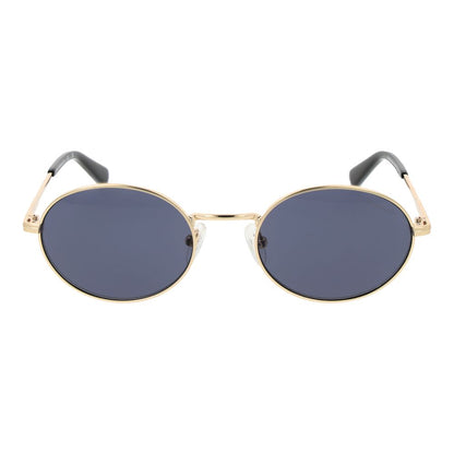 Gant Gold Metal Sunglasses – Unisex Round Frame, Grey Lenses