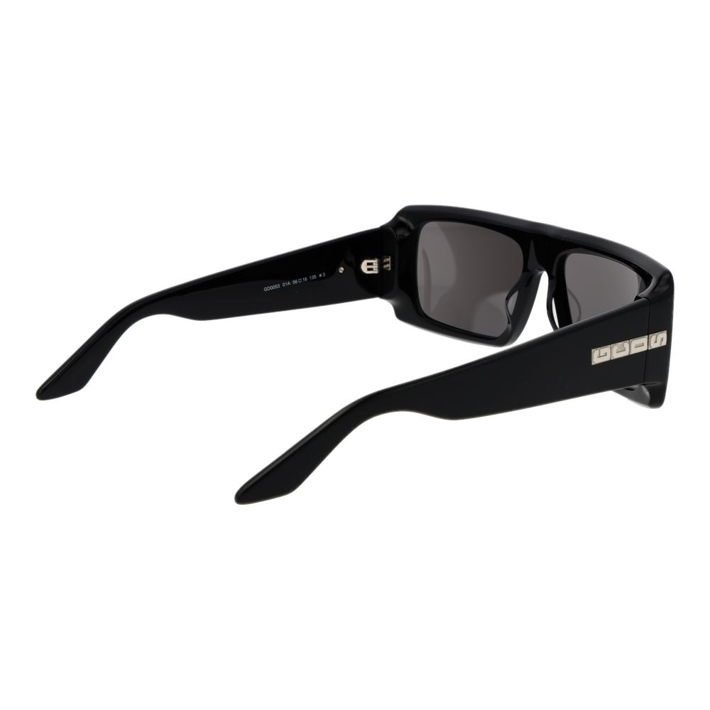 GCDS Unisex Black Acetate Sunglasses – Grey Lenses, Full-Rim Design