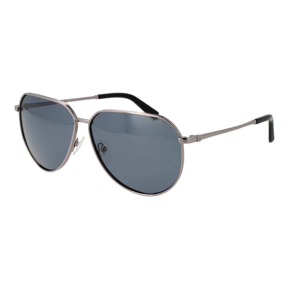 Guess Men’s Sunglasses – Gunmetal Aviator Frame, Polarized Blue Lenses