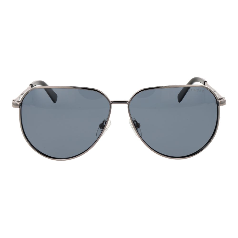 Guess Men’s Sunglasses – Gunmetal Aviator Frame, Polarized Blue Lenses