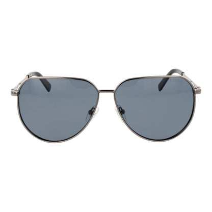 Guess Men’s Sunglasses – Gunmetal Aviator Frame, Polarized Blue Lenses