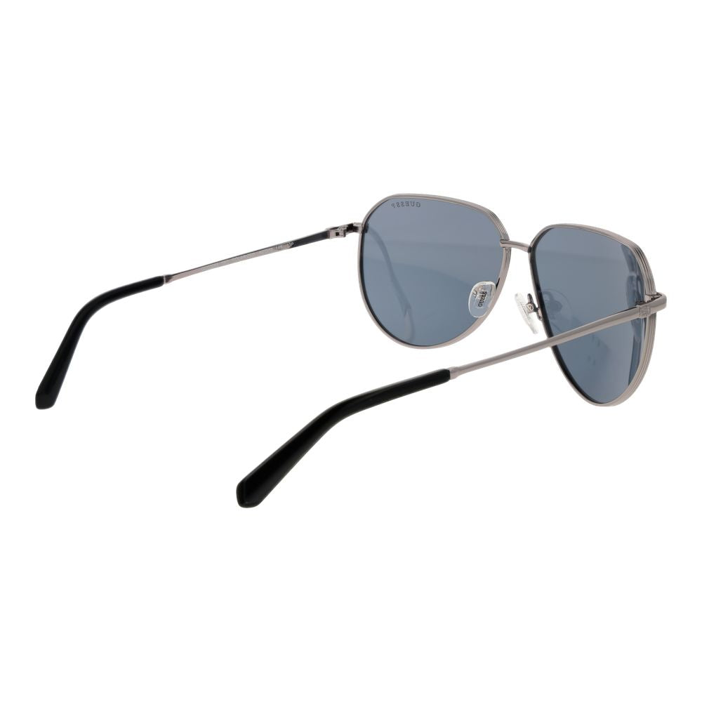 Guess Men’s Sunglasses – Gunmetal Aviator Frame, Polarized Blue Lenses