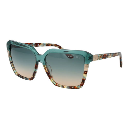 Marciano by Guess Women’s Sunglasses – Turquoise Square Frame, Gradient Lenses