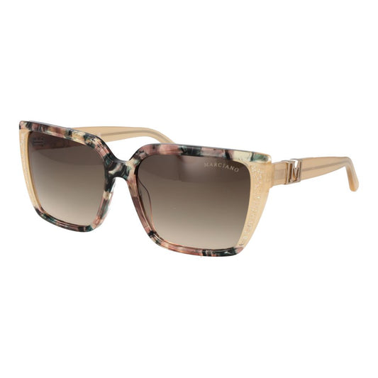 Marciano by Guess Women's Sunglasses – Beige Square Frame, Olive Gradient Lenses