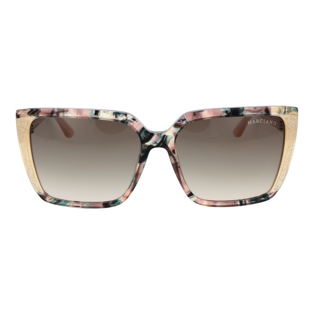 Marciano by Guess Women's Sunglasses – Beige Square Frame, Olive Gradient Lenses