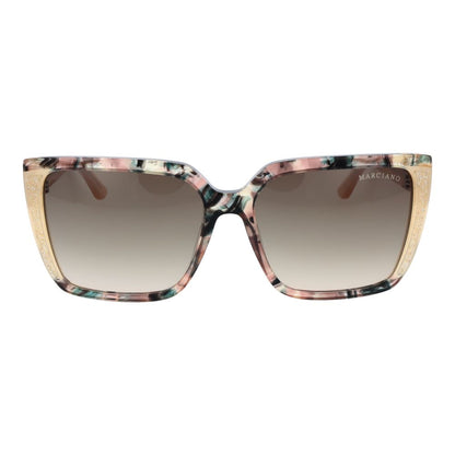 Marciano by Guess Women's Sunglasses – Beige Square Frame, Olive Gradient Lenses