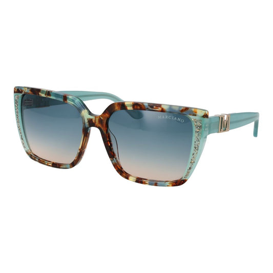 Marciano by Guess Women’s Sunglasses – Turquoise Square Frame, Blue Gradient Lenses