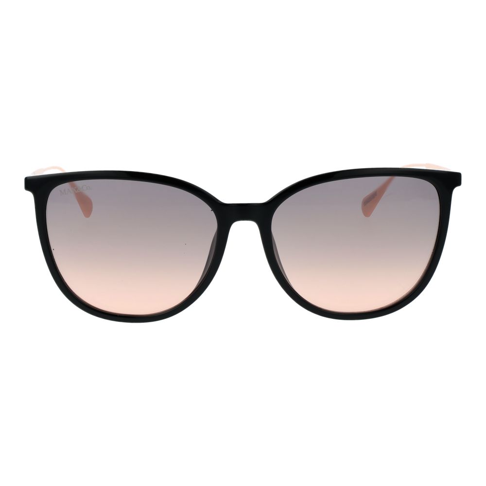 Max & Co Women's Sunglasses – Black Round Frame, Rose Gradient Lenses