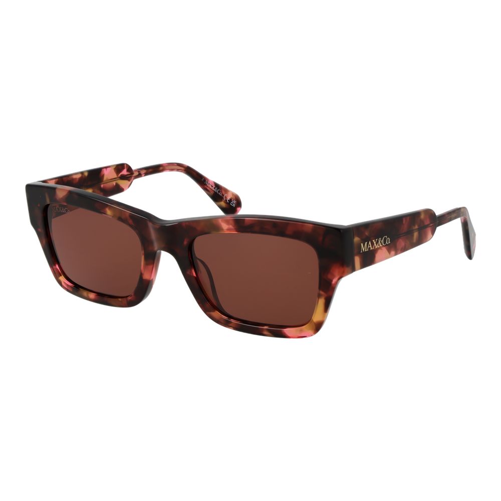 Max & Co Women’s Sunglasses – Multicolor Acetate Frame, Brown Lenses