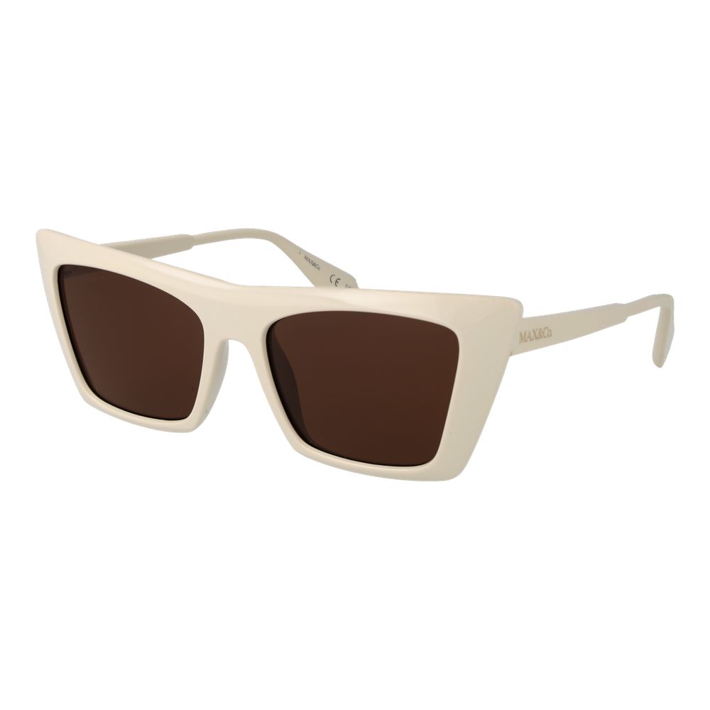 Max & Co Women’s Sunglasses – Beige Square Frame, Brown Lenses