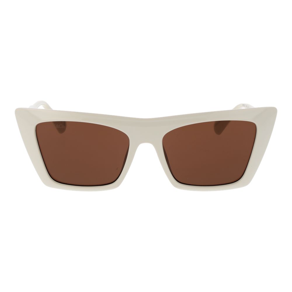 Max & Co Women’s Sunglasses – Beige Square Frame, Brown Lenses