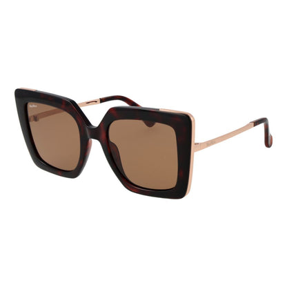 Max Mara Women’s Sunglasses – Brown Square Frame, Rose Lenses