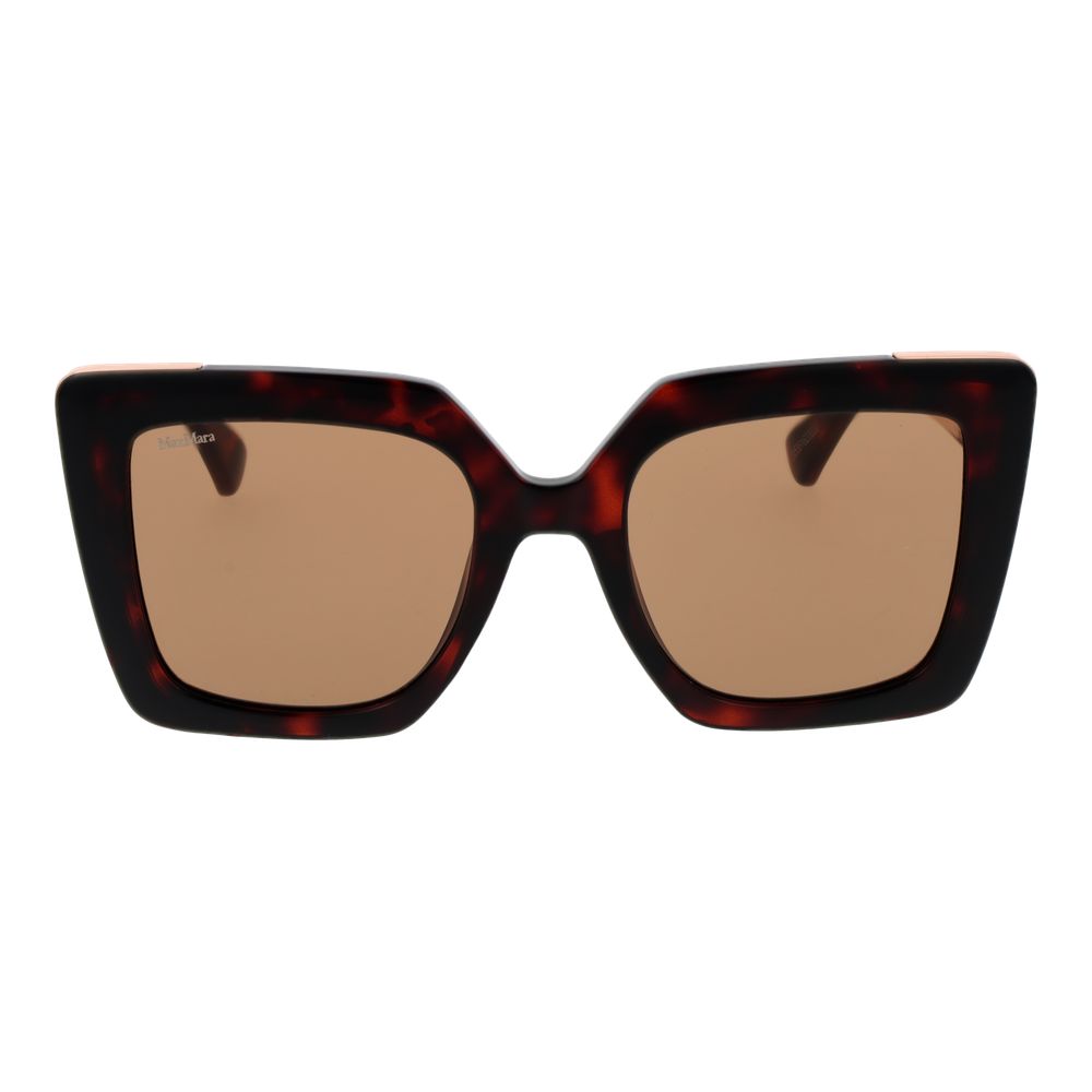 Max Mara Women’s Sunglasses – Brown Square Frame, Rose Lenses