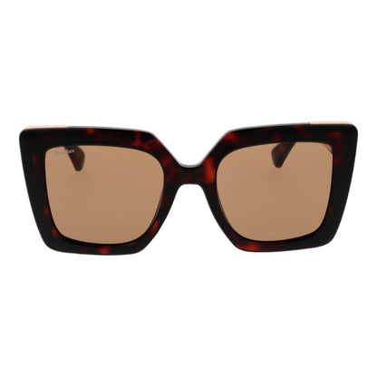 Max Mara Women’s Sunglasses – Brown Square Frame, Rose Lenses