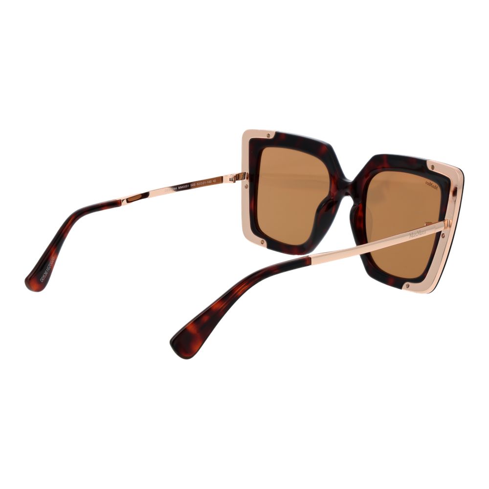 Max Mara Women’s Sunglasses – Brown Square Frame, Rose Lenses