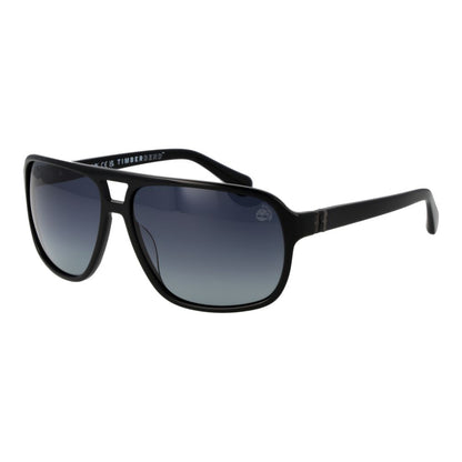 Timberland Men’s Sunglasses – Black Aviator Frame, Grey Polarized Lenses