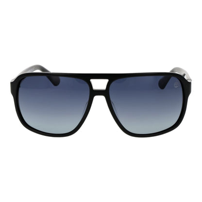 Timberland Men’s Sunglasses – Black Aviator Frame, Grey Polarized Lenses