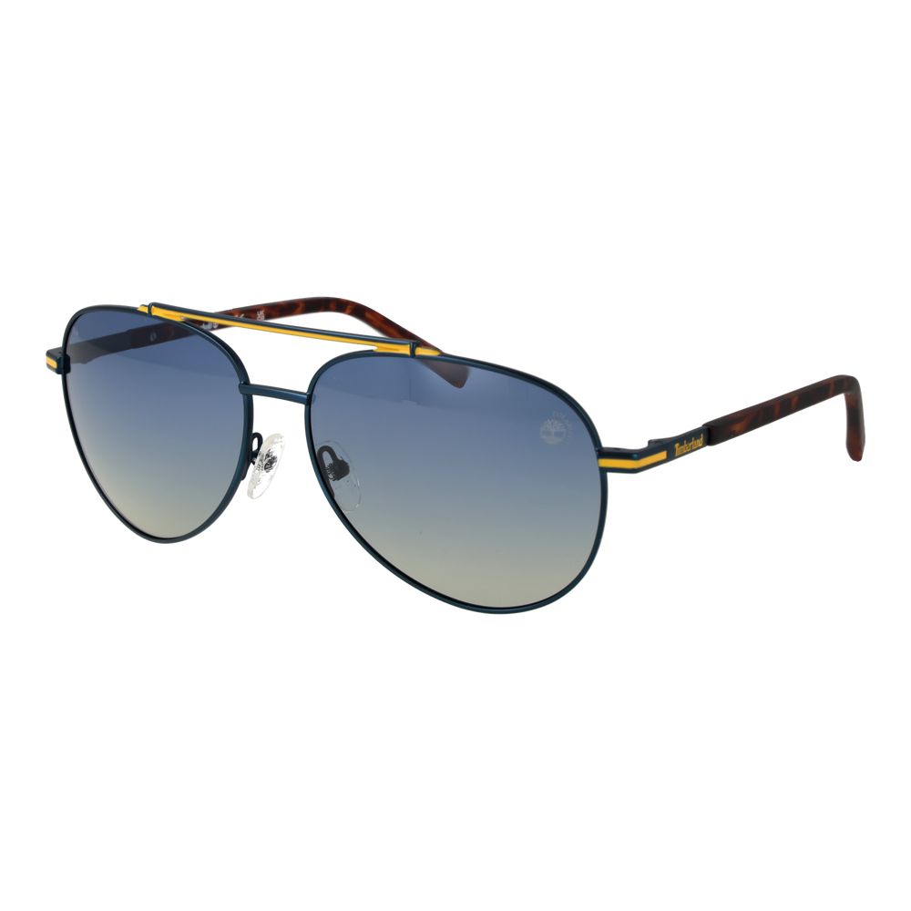 Timberland Men’s Sunglasses – Blue Metal Frame, Grey Polarized Lenses