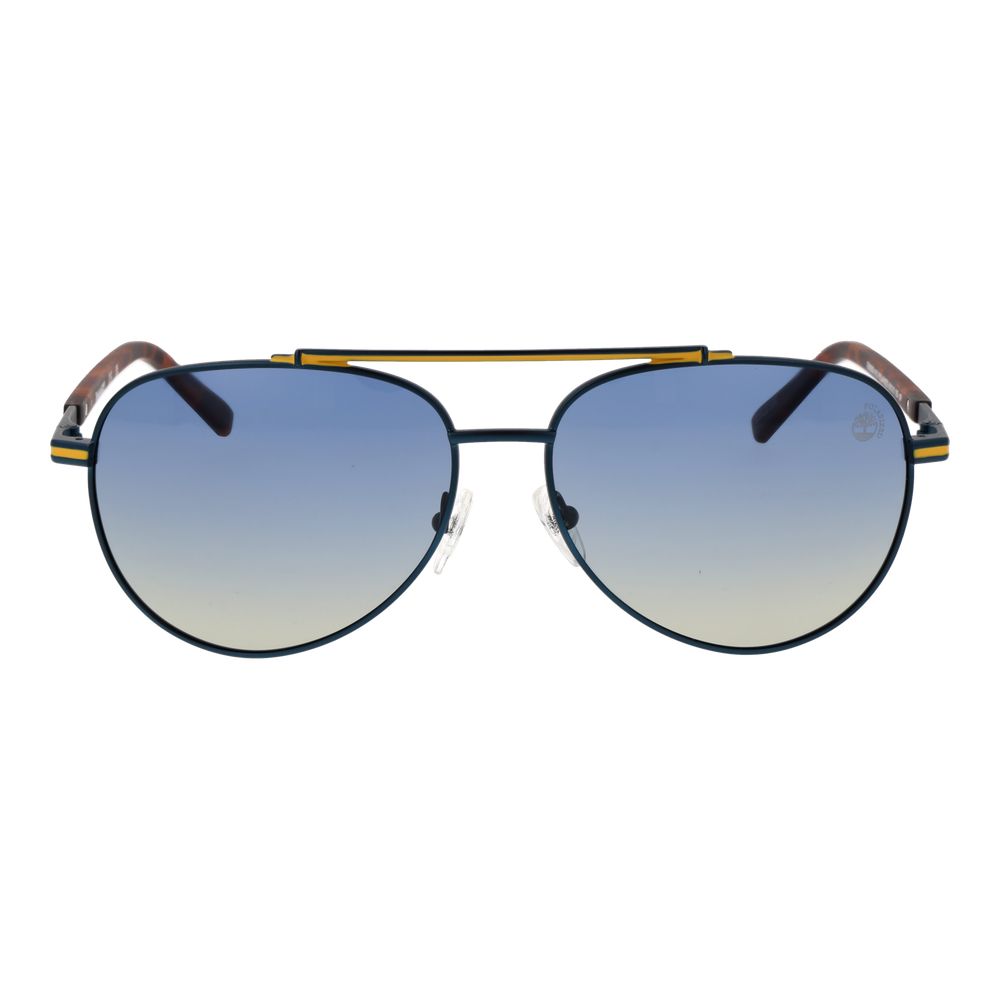 Timberland Men’s Sunglasses – Blue Metal Frame, Grey Polarized Lenses