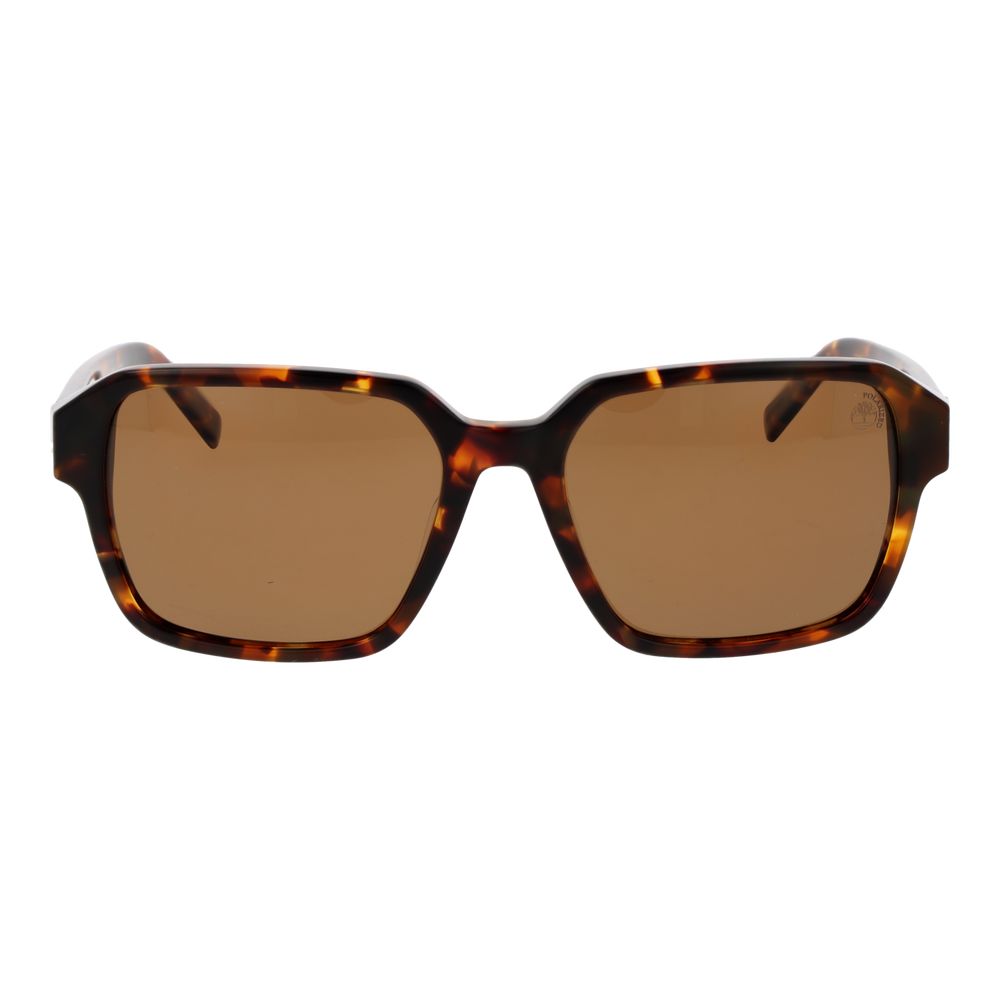 Timberland Men’s Sunglasses – Brown Full-Rim Frame, Polarized Lenses