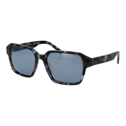 Timberland Men’s Sunglasses – Grey Square Frame, Blue Lenses
